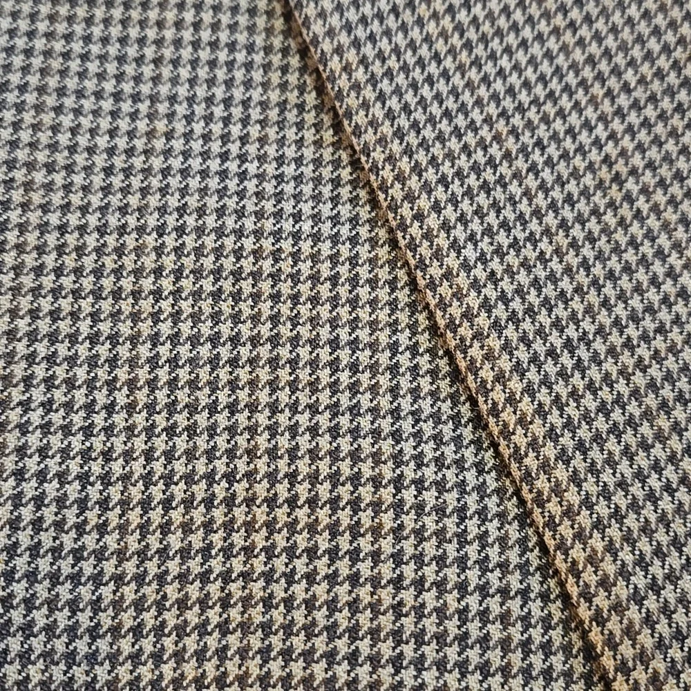 Mens 42 R Ralph Lauren Silk Wool Blend Houndstooth Suit Jacket Macys Mens Wear